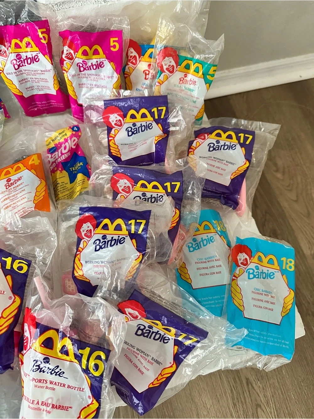 McDonald's Happy Meal Toys Bags Barbie Tarzan Mickey Ty Lot- 40 See All Pictures